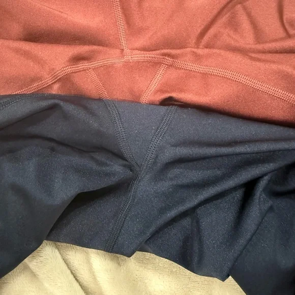 Women’s Athleta Bundle - Elation Sheen Navy and Rust Leggings - Picture 6 of 6